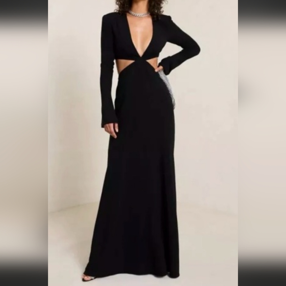 A.L.C. Black Long Sleeve Cut-Out Dress